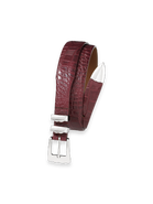 Paul Fredrick Crocodile Embossed With Metal Keeper & Tip Belt