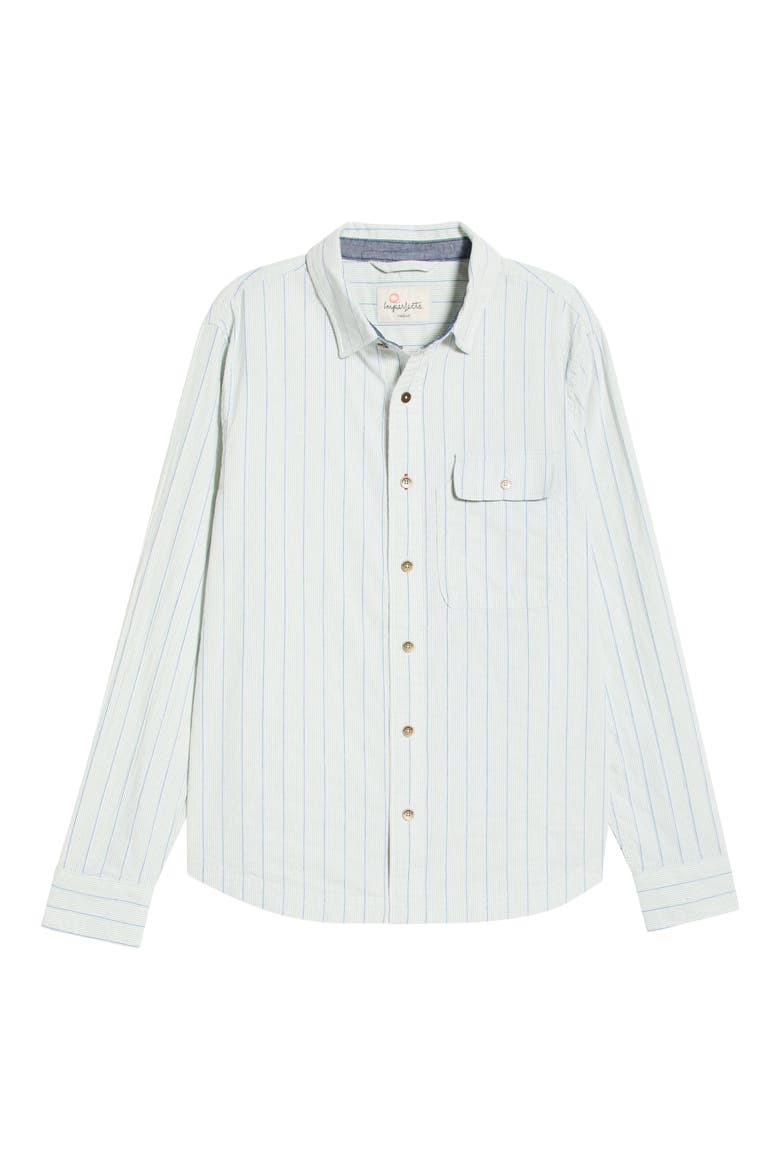 Tradesman Striped Chambray Button-Up Shirt, Alternate, color, MINERAL STRIPE