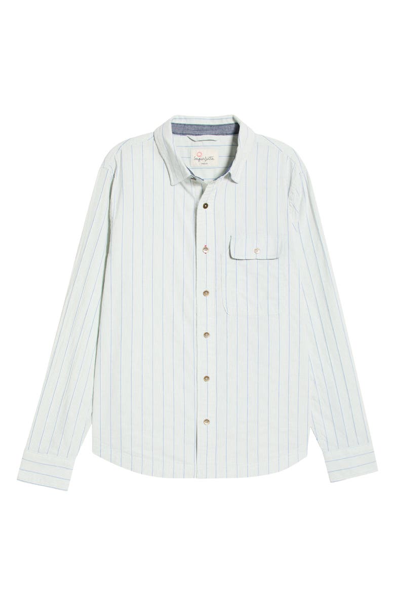 Imperfects Tradesman Stripe Cotton Chambray Button-Up Shirt, Main, color, Mineral Stripe