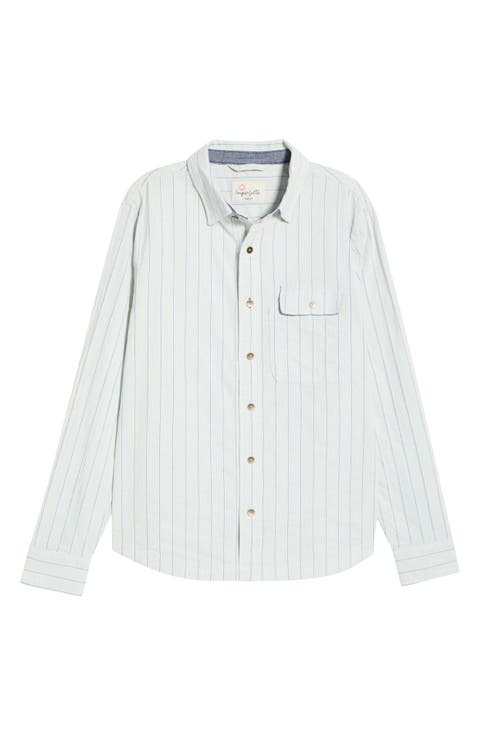 Tradesman Stripe Cotton Chambray Button-Up Shirt