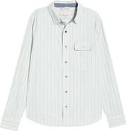 Imperfects Tradesman Stripe Cotton Chambray Button-Up Shirt