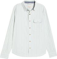 Imperfects Tradesman Stripe Cotton Chambray Button-Up Shirt