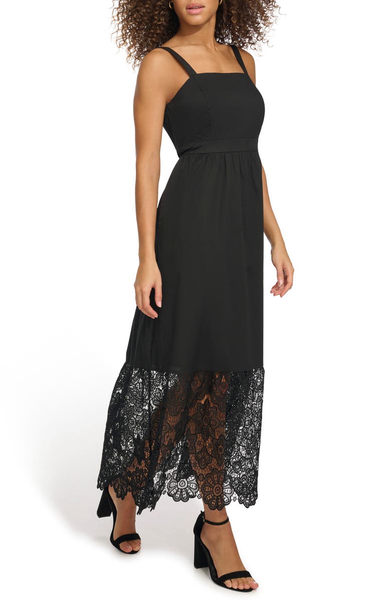 Kensie Lace Trim Midi Dress, Alternate, color, 