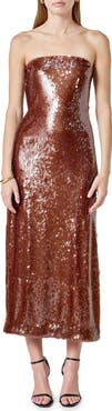 Endless Rose Sequin Strapless Midi Dress
