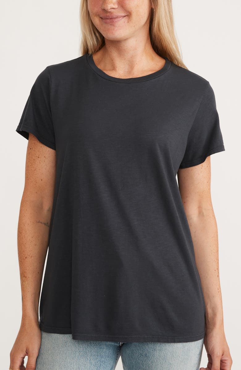 Marine Layer Swing Crewneck T-Shirt, Main, color, Faded Black