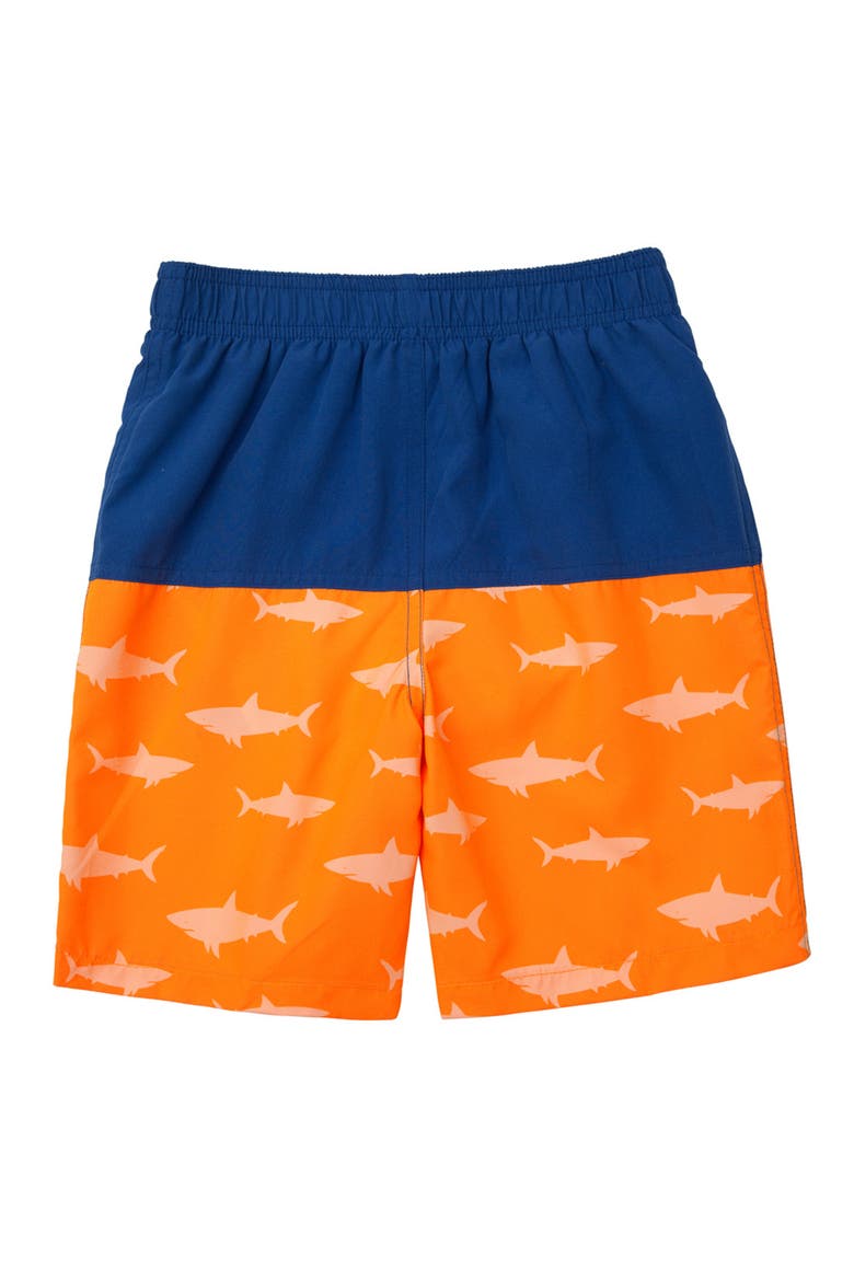 Swim Trunks with Mesh Lining UPF 50+, Alternate, color, Blue orange shark