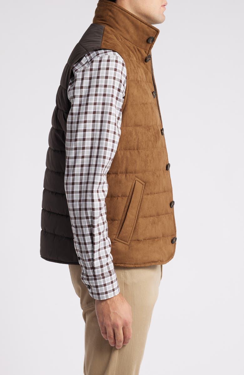 johnnie-O Pickens Faux Suede Puffer Vest, Alternate, color,