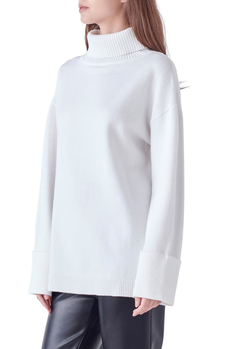 Oversize Turtleneck Sweater, Alternate, color, IVORY