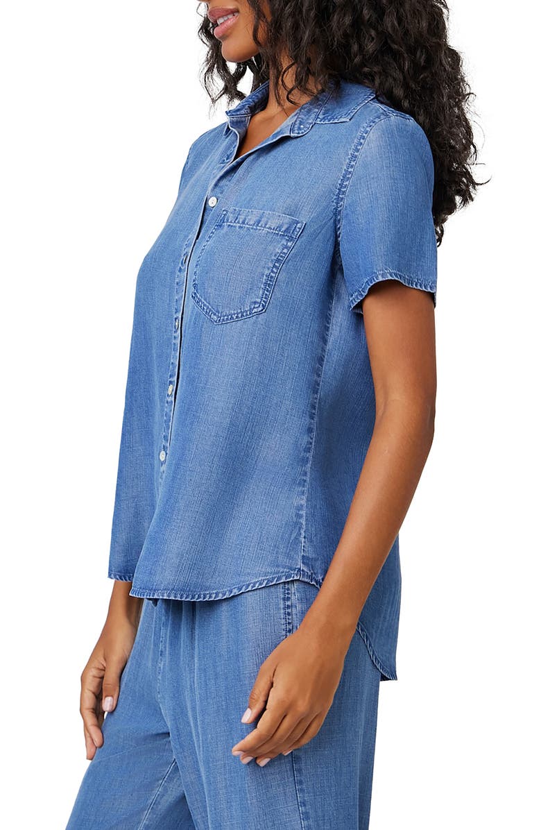 Bella Dahl Short Sleeve Denim Shirt, Alternate, color,