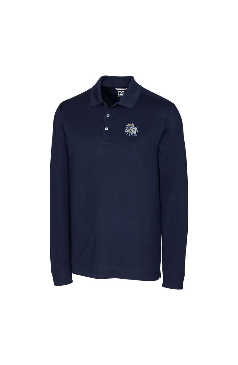 Cutter & Buck Men's Cutter & Buck  Navy San Antonio Missions Advantage Tri-Blend Pique Big & Tall Long Sleeve Polo, Alternate, color, 