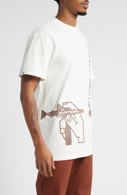 Icecream Oversize Spray Graphic T-shirt In White