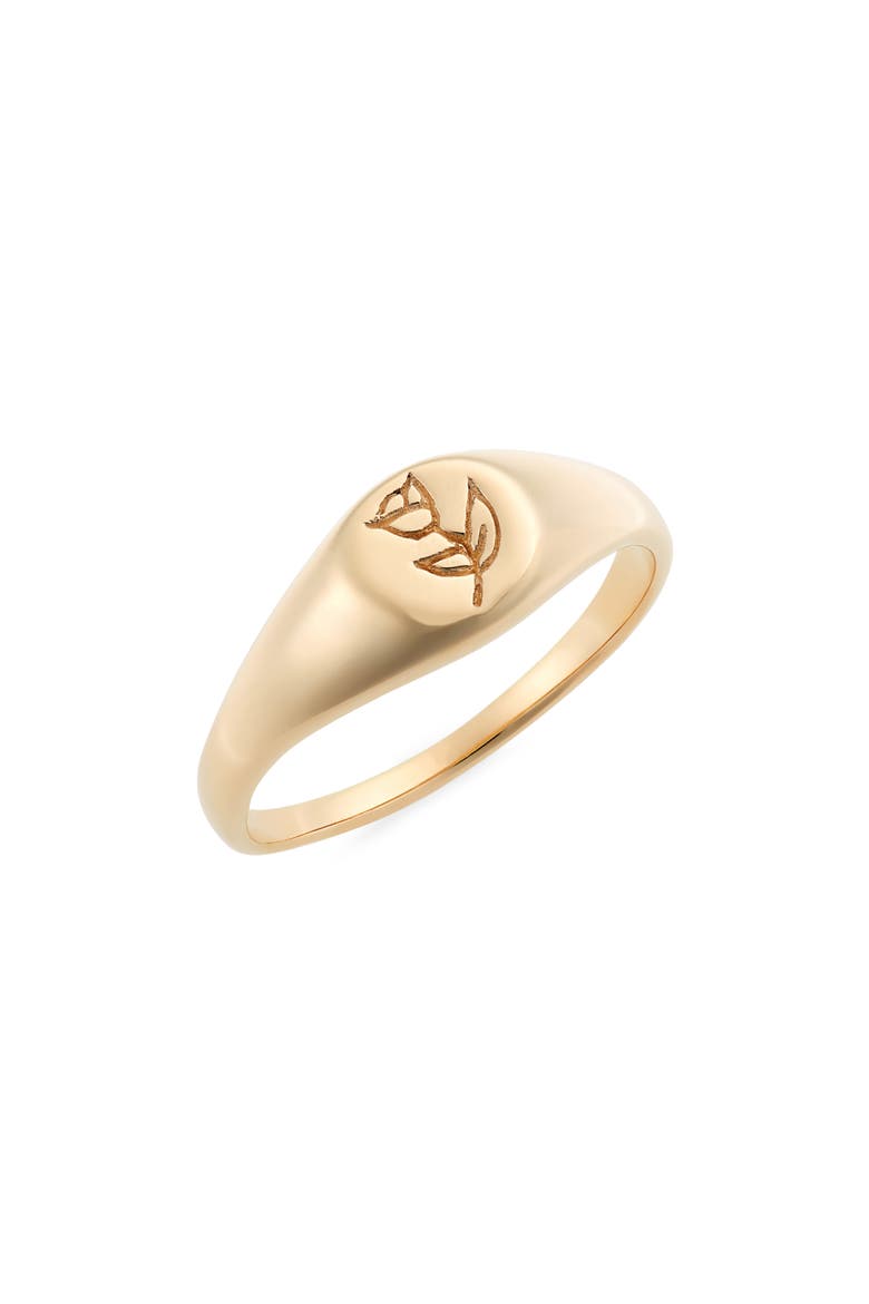 Bonita Rose Signet Ring, Main, color, GOLD