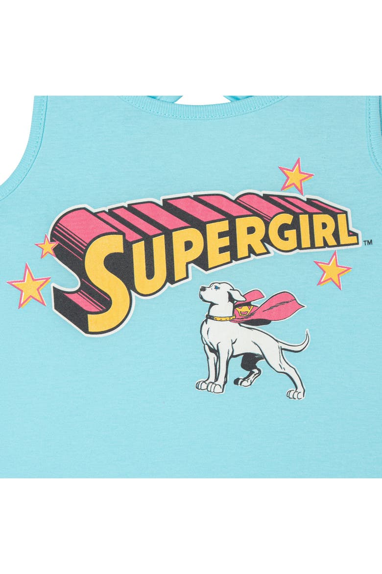Justice League Supergirl Tank Top and Shorts Set, Alternate, color, Krypto Blue Pink