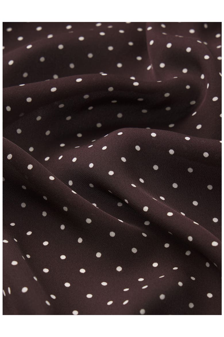 Polka Dot Tie Neck Shirt, Alternate, color, MAHOGANY POLKA DOT