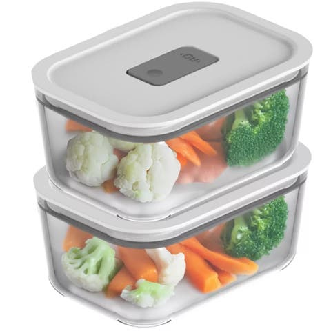 Stackable Airtight Glass Food Storage Container Set with Microwave Valve and Leak Proof Lid, 4 Piece