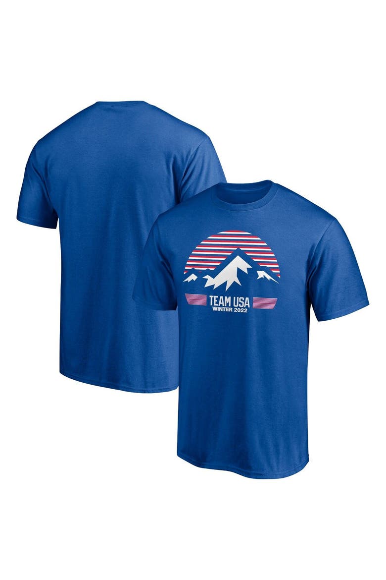Men's Fanatics Branded Royal Team USA 2022 Winter Olympics Striped Mountain T-Shirt, Alternate, color, Royal