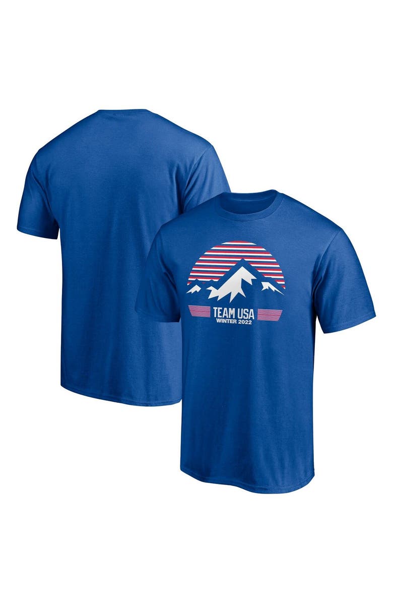 FANATICS Men's Fanatics Branded Royal Team USA 2022 Winter Olympics Striped Mountain T-Shirt, Alternate, color, 