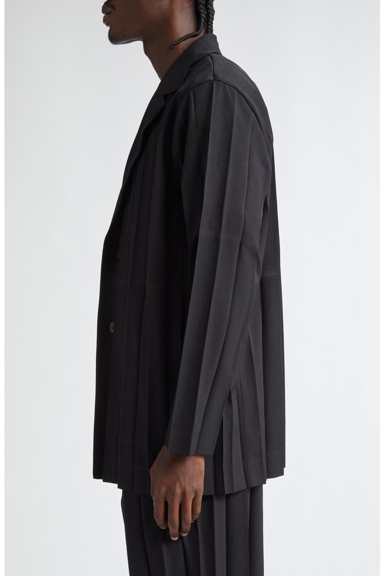 Edge Ensemble Pleated Single Breasted Blazer, Alternate, color, BLACK