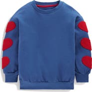 Mini Boden Kids' Bouclé Hearts Cotton Sweatshirt