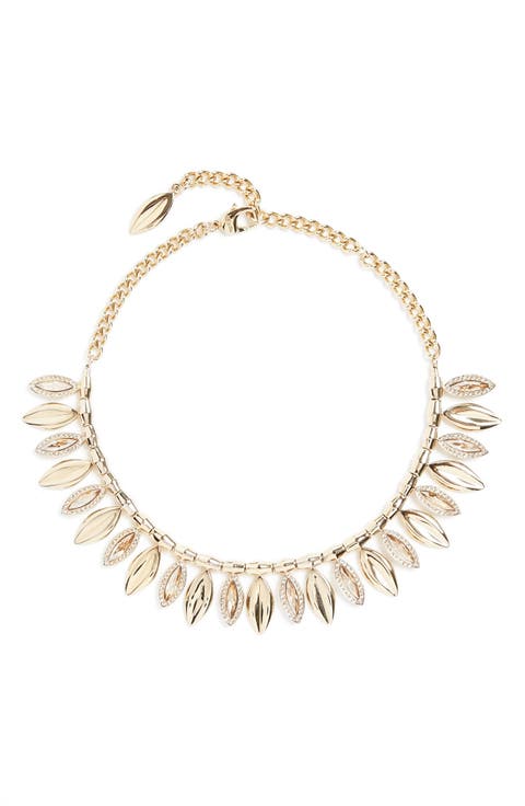 Swarovski Crystal Leaf Collar Necklace