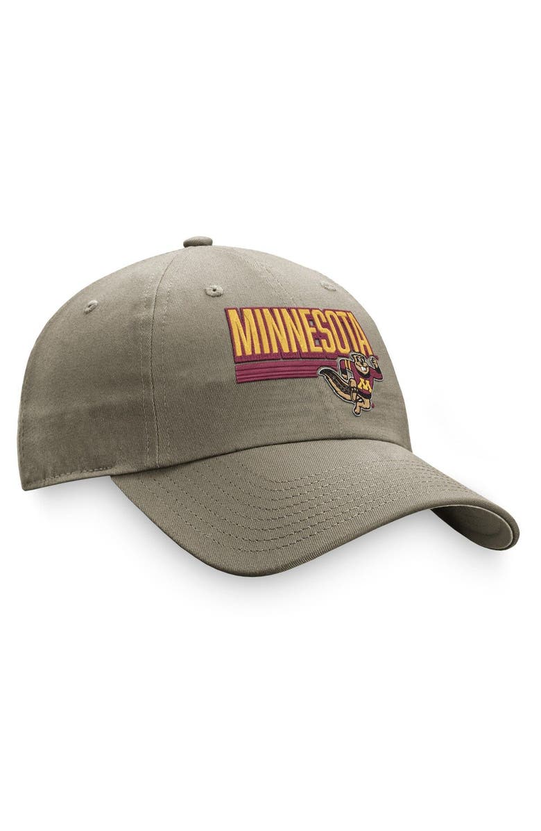 TOP OF THE WORLD Men's Top of the World Khaki Minnesota Golden Gophers Slice Adjustable Hat, Alternate, color, 