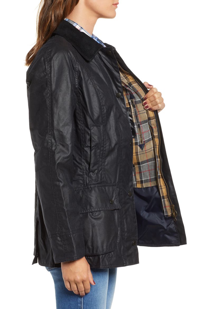 Beadnell Waxed Cotton Jacket, Alternate, color, NAVY