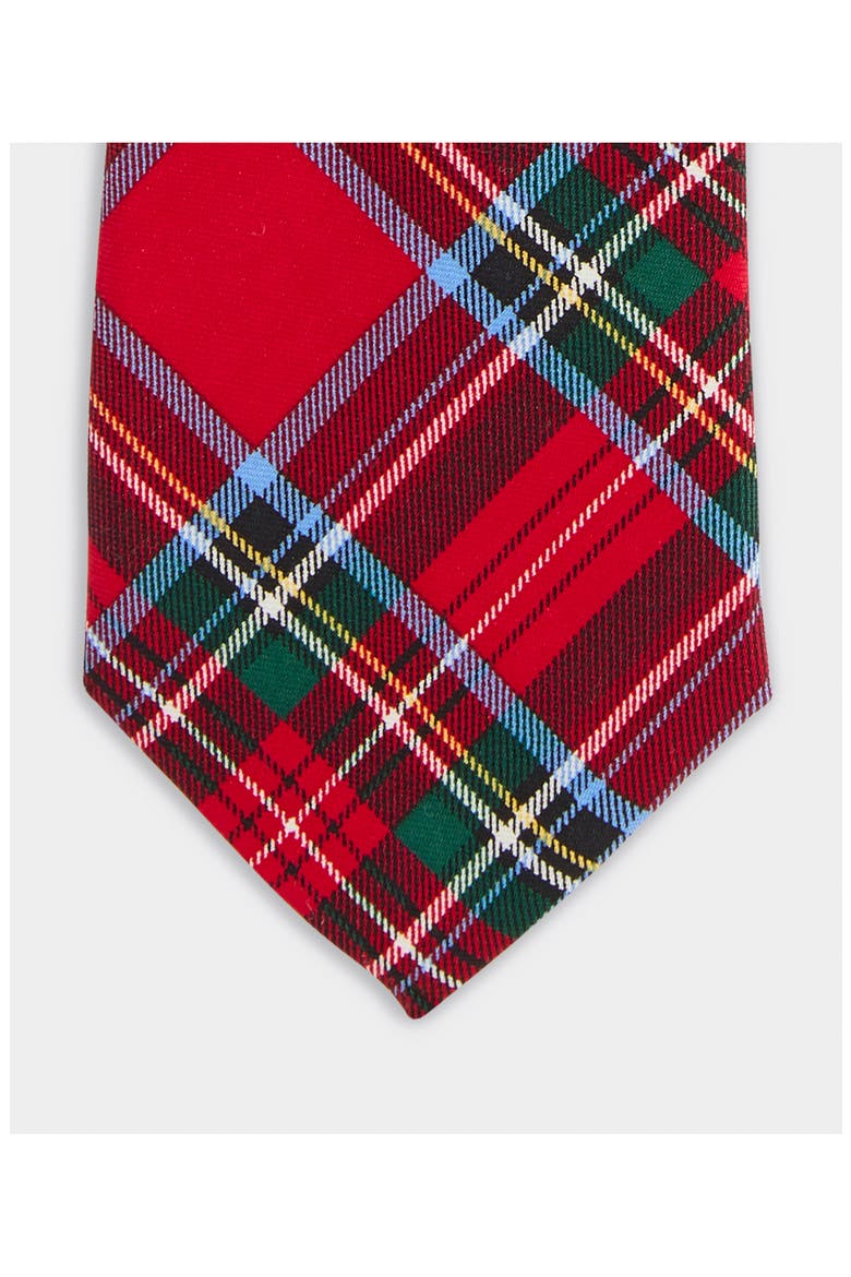 Kids' Noel Tartan Silk Tie, Alternate, color, RED VELVET TARTAN