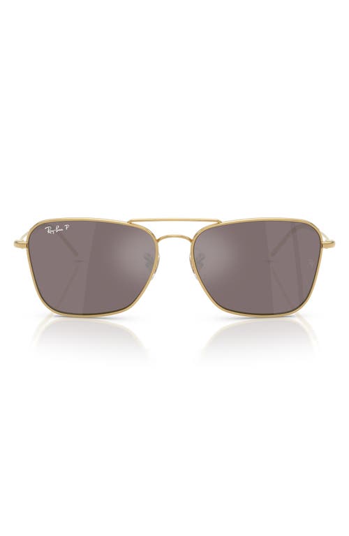 Ray Ban Ray-ban 53mm Polarized Square Sunglasses In Pink Gold