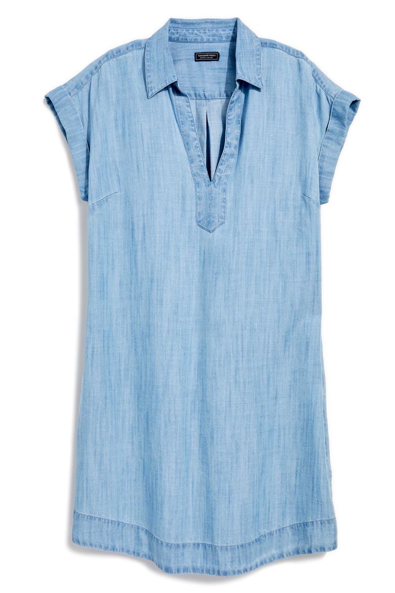 Margo Chambray Popover Shirtdress, Alternate, color, LIGHT ACID WASH