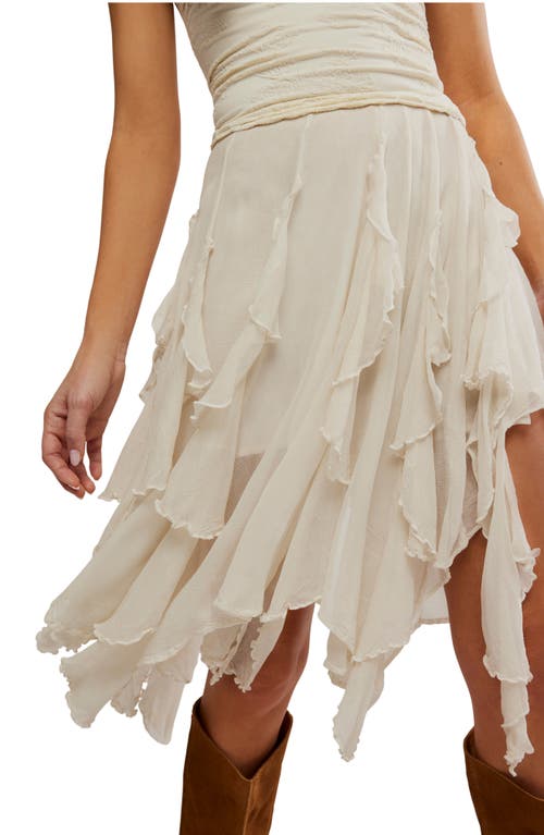 Free People Susanna Ruffle Handkerchief Hem Midi Skirt In White