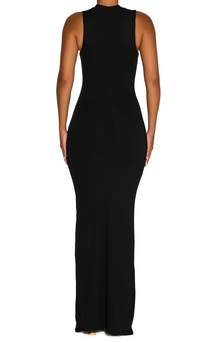 Naked Wardrobe Chic Rib Tank Maxi Dress, Alternate, color, Black