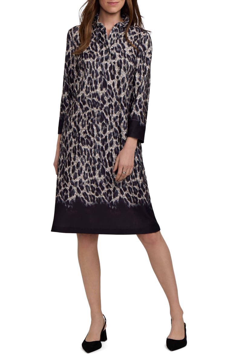 Tammy Three-Quarter Sleeve Dress, Main, color, BLACK/ MULTI