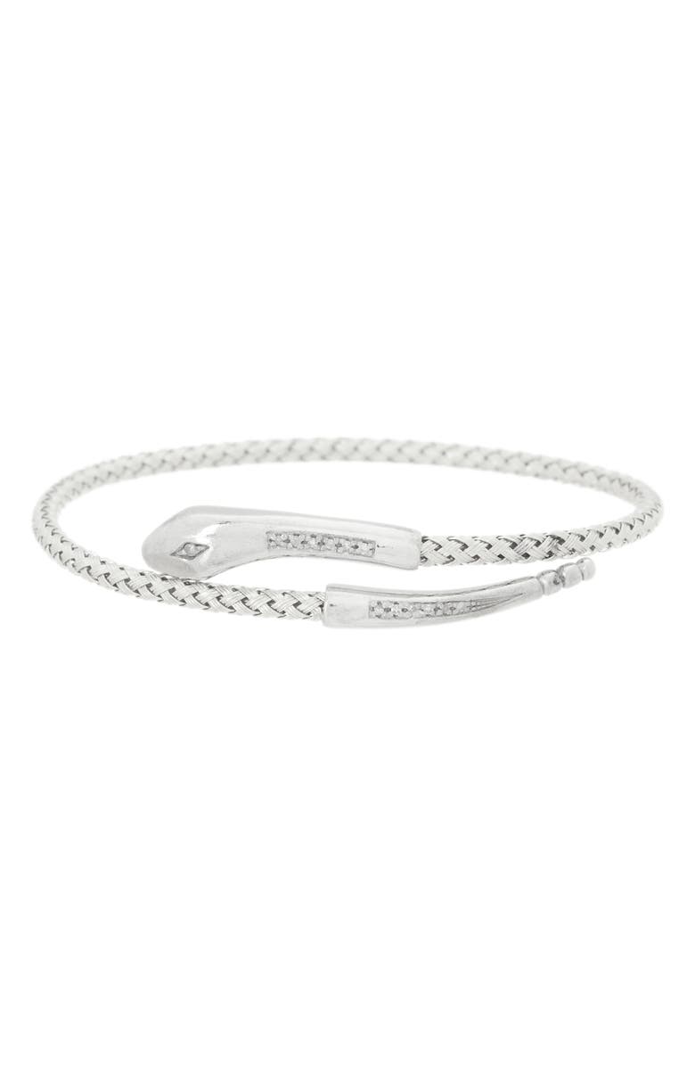 MESHMERISE Pavé Diamond Bypass Bracelet - 0.12 ctw, Main, color, White