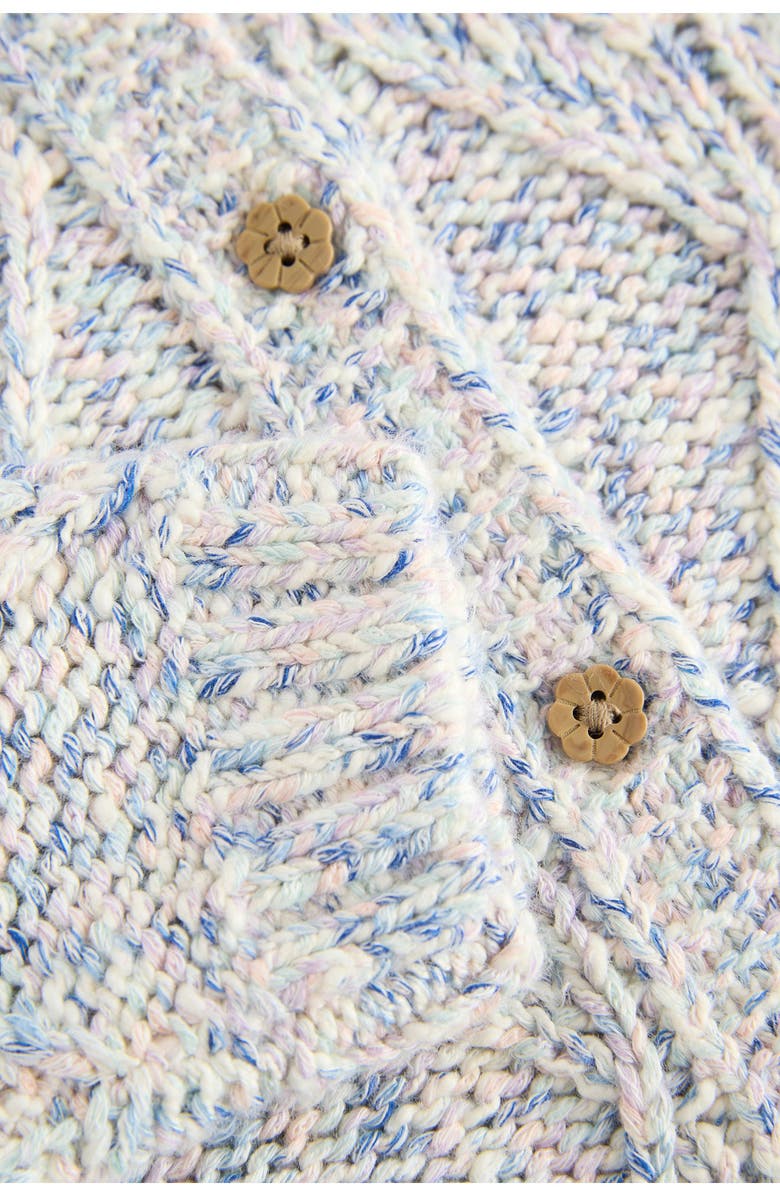 NEXT Kids' Diamond Chunky Knit Cardigan, Alternate, color, Blue