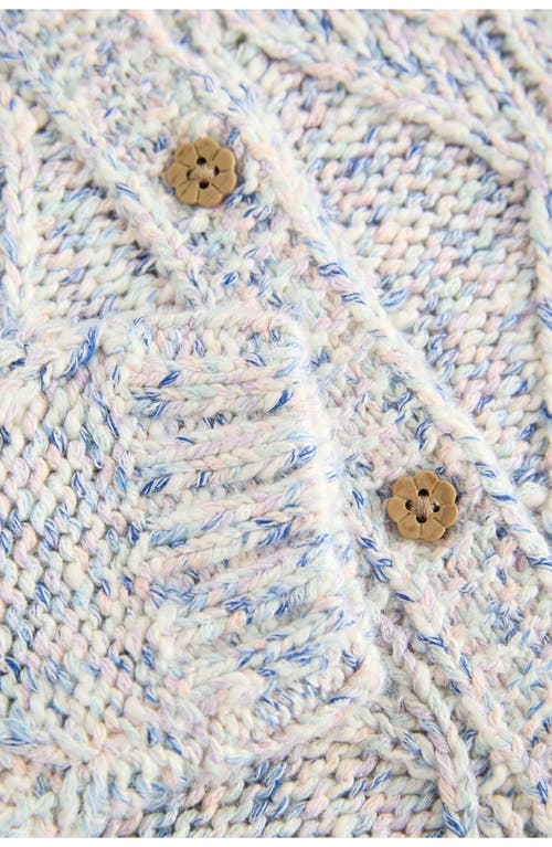 Next Kids' Diamond Chunky Knit Cardigan In Gray