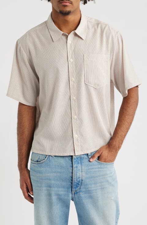 Banquet Stripe Short Sleeve Button-Up Shirt