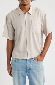 Elwood Banquet Stripe Short Sleeve Button-Up Shirt