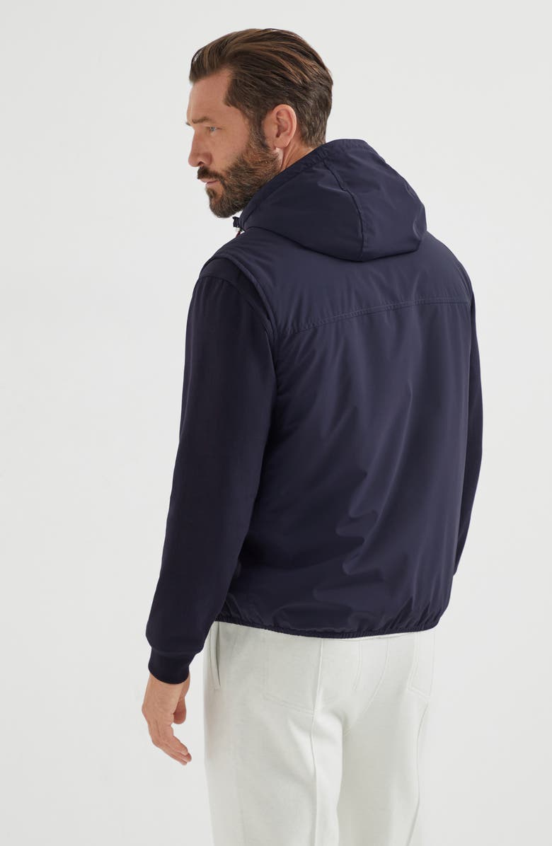 Brunello Cucinelli Nylon vest with padding, Alternate, color, Navy Blue