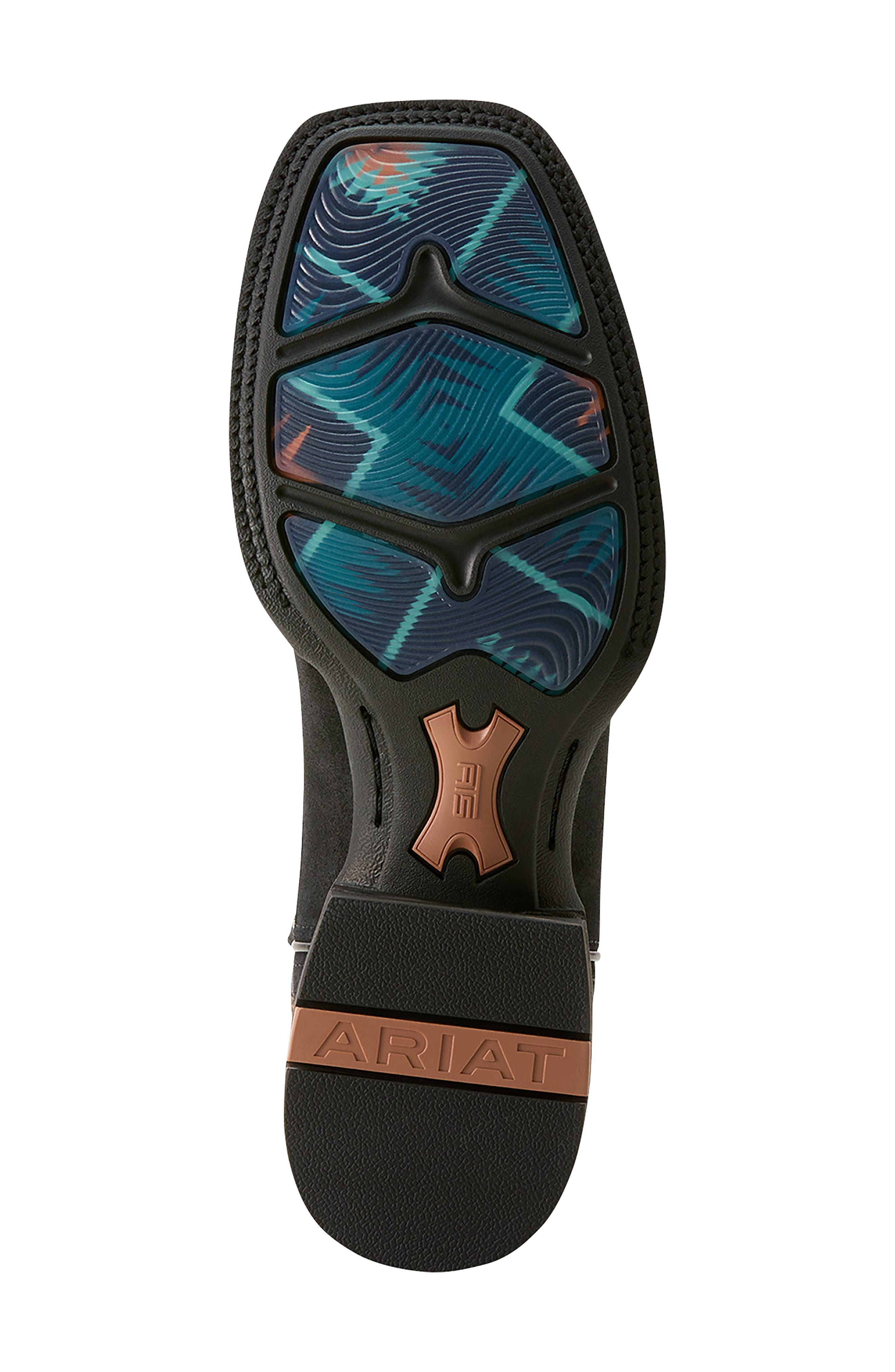 Ariat Oakwood Cowboy Boot, Alternate, color, Black Suede/ Dirty Denim