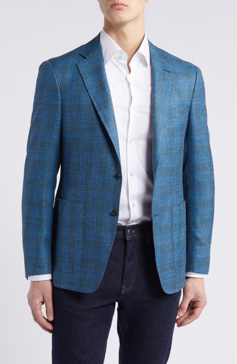 Kei Trim Fit Plaid Wool Blend Sport Coat