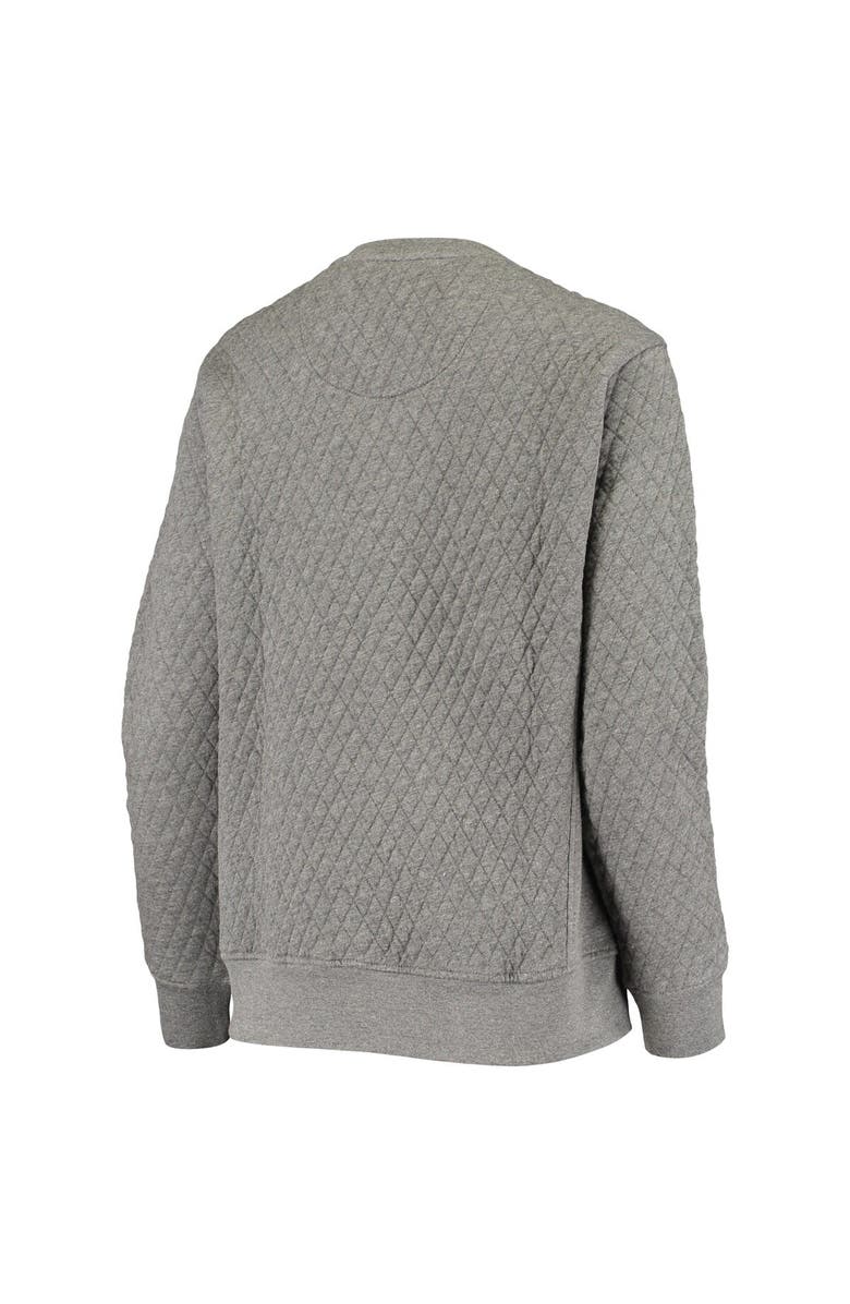 PRESSBOX Women's Pressbox Heather Charcoal South Carolina Gamecocks Moose Quilted Pullover Sweatshirt, Alternate, color, Heather Gray