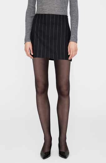Tierra Pinstripe Wool Blend Miniskirt