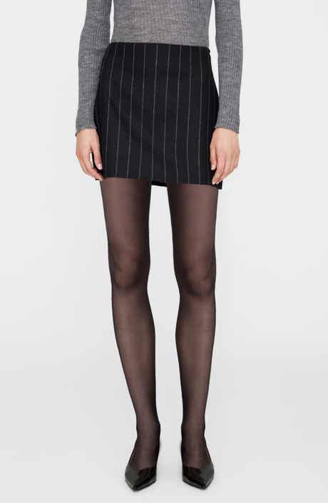 Tierra Pinstripe Wool Blend Miniskirt