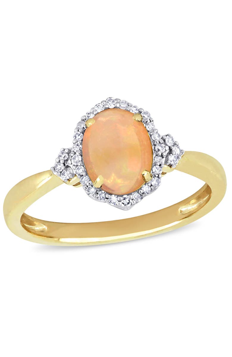 Julianna B. Opal & Diamond Halo Vintage Ring 10k, Main, color, Opal