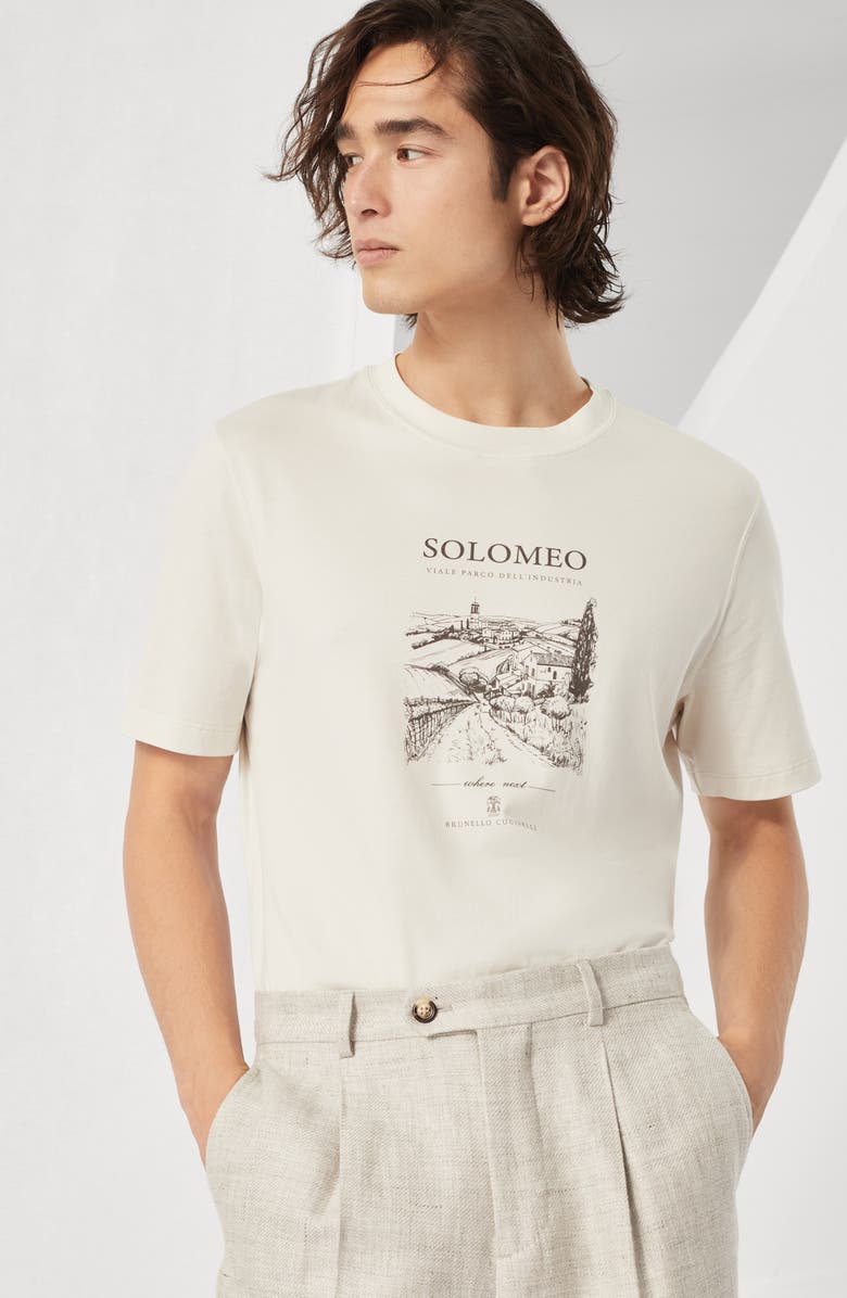 Brunello Cucinelli T-shirt with print, Alternate, color,