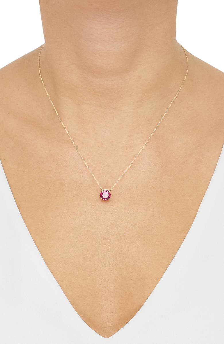 Frankie & Zoe 10K Yellow Gold Lab Grown Ruby Pendant Necklace, Alternate, color, Yellow Gold/ Ruby