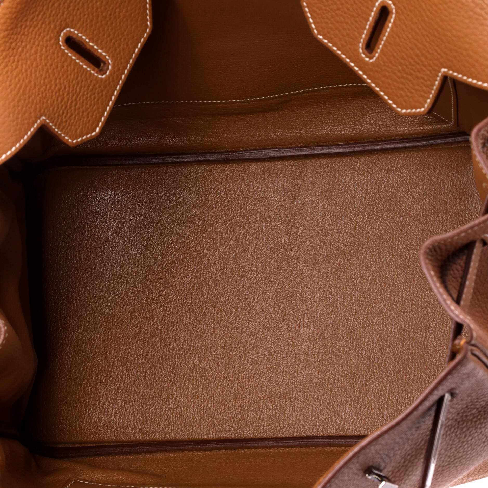 Pre-Owned Hermes Birkin Handbag Brown Clemence with Palladium Hardware 35, Alternate, color, Gold