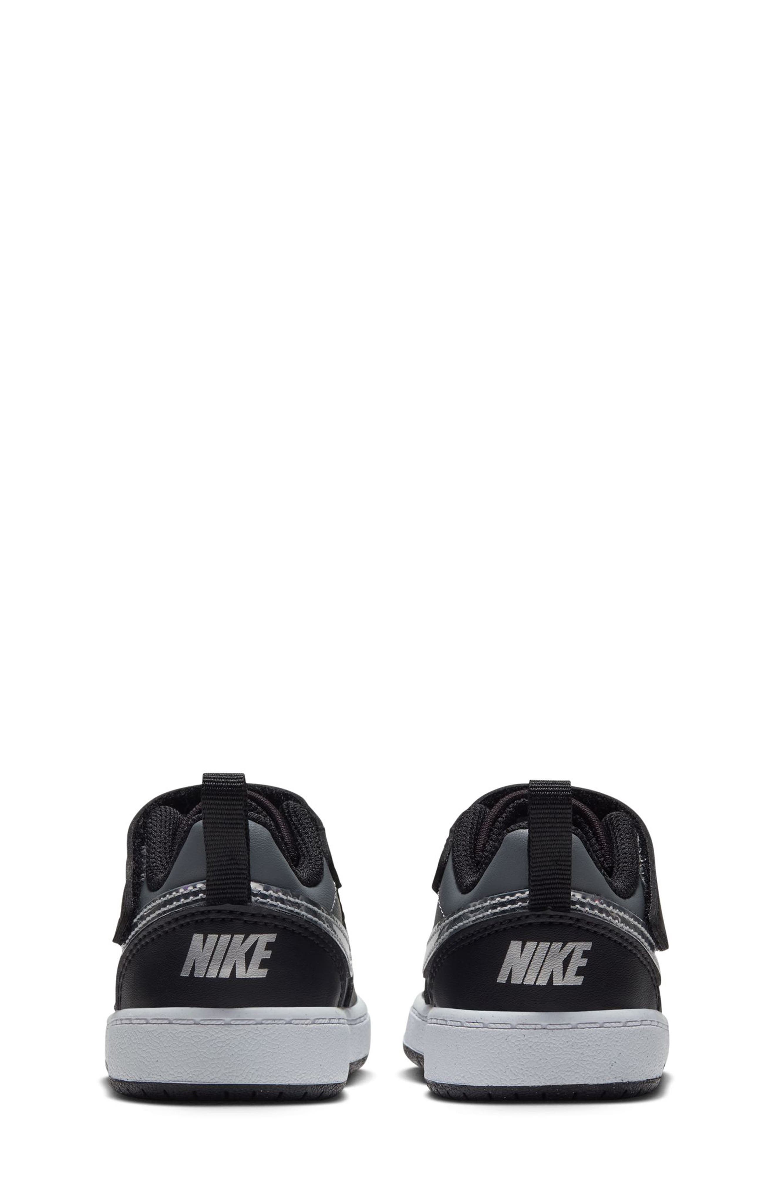 Kids' Court Borough Low Shine Sneaker, Alternate, color, BLACK/ METALLIC SILVER/ GREY