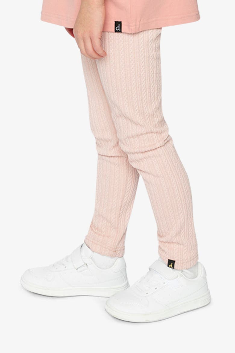 Jacquard Ribbed Elastic Waist Leggings, Alternate, color, Pale Dusty Pink