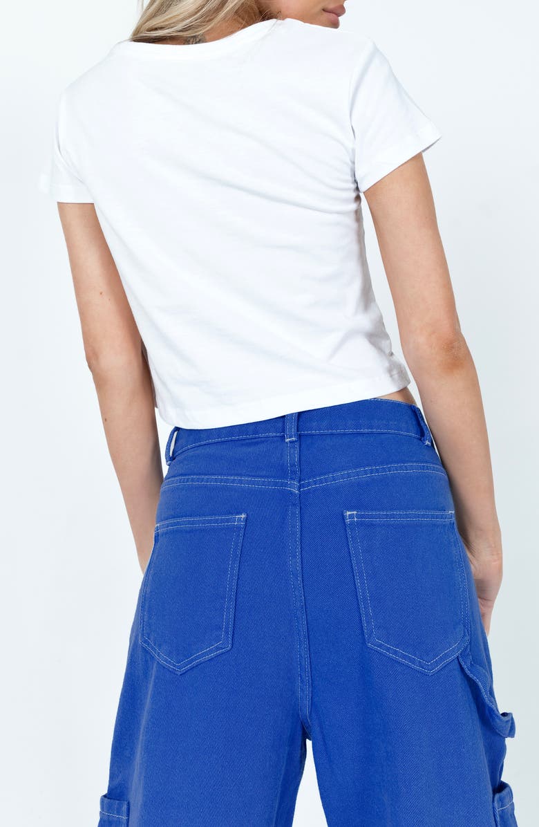 Princess Polly Continental Breakfast Organic Cotton Crop Graphic T-Shirt, Alternate, color, 